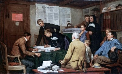 Burgerlijk huwelijk door Albert Anker