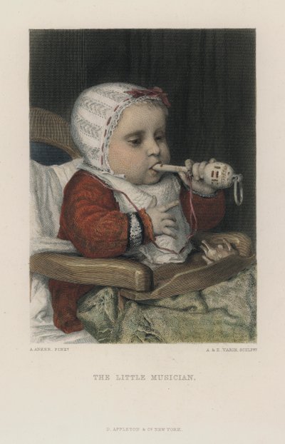 De kleine muzikant door Albert Anker
