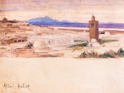 Les Toits de Tunis (olieverf op hout) door Albert Aublet