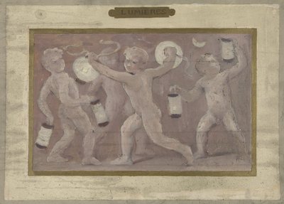 Schets voor de Salle des Fêtes in het Stadhuis van Parijs: Lumières, tussen 1889 en 1895 door Albert Aublet