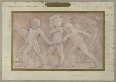 Schets voor de Salle des Fêtes in het Hôtel de Ville in Parijs: Cotillons, tussen 1889 en 1895 door Albert Aublet