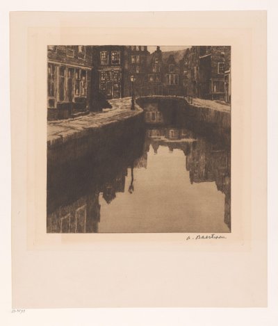 Gezicht op de Krom Boomssloot in Amsterdam door Albert Baertsoen (signed by artist)