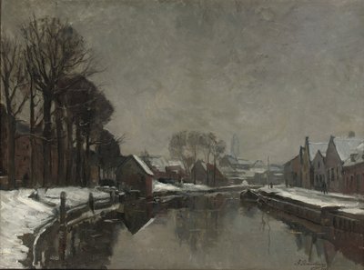 Een Belgische stad in de winter, 1912 door Albert Baertsoen