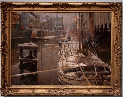 Aken in de sneeuw door Albert Baertsoen