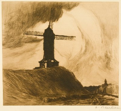 Mühle auf den Wällen I (Brügge) door Albert Baertsoen
