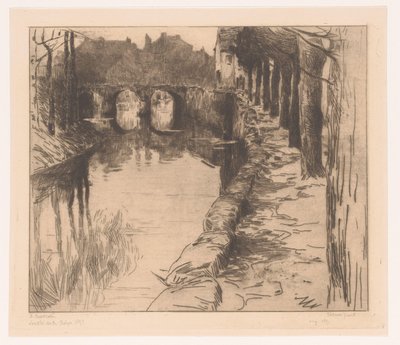 Oude brug over een kanaal in Diksmuide door Albert Baertsoen