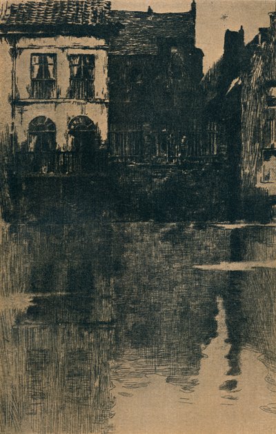 Oude Huizen aan de Waterkant, ca. 1886-1906, 1906-7 door Albert Baertsoen