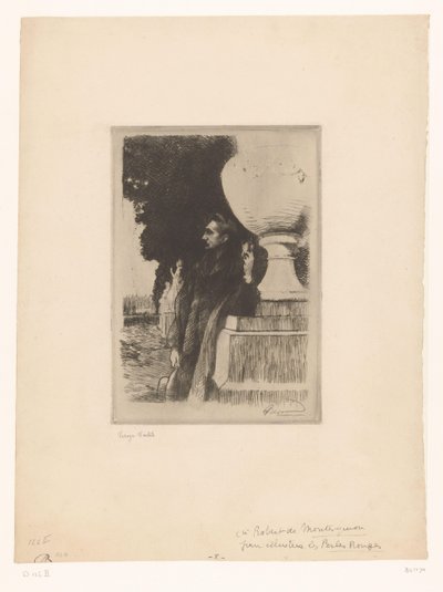 Portret van Robert de Montesquiou door Albert Besnard (signed by artist)
