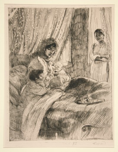 Le Déjeuner (of Gelukkige Moederschap) door Albert Besnard