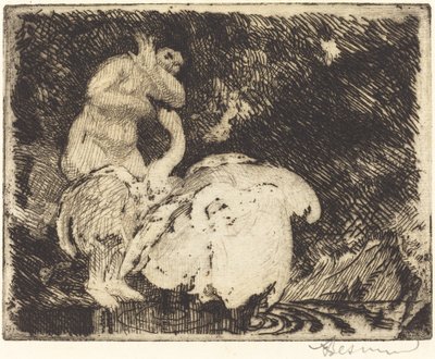 Leda aan het Baden door Albert Besnard