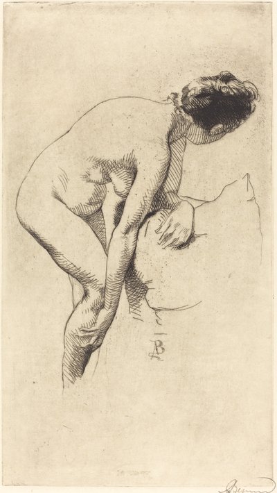 Naakt dat haar been vasthoudt door Albert Besnard