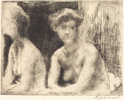 Naakte Vrouw bij een Spiegel door Albert Besnard