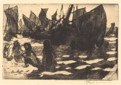 Kleine Vissersboten van Berck door Albert Besnard