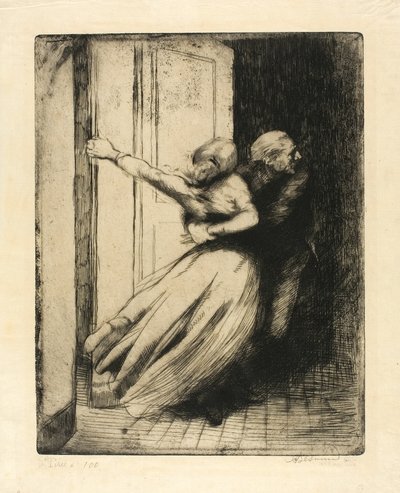 De verkrachting, plaat acht van Woman door Albert Besnard