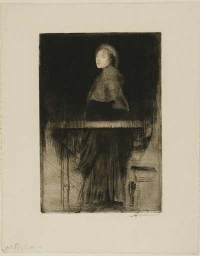 Vrouw in een cape door Albert Besnard