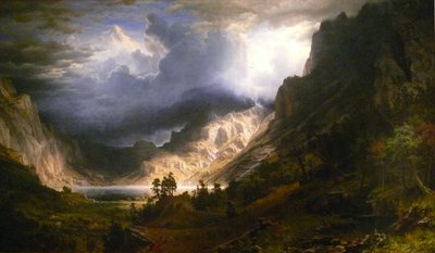 Een storm in de Rocky Mountains, Mt. Rosalie door Albert Bierstadt