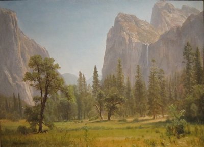 Bridal Veil watervallen, Yosemite Valley, Californië door Albert Bierstadt