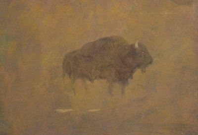 Buffel in een Zandstorm door Albert Bierstadt