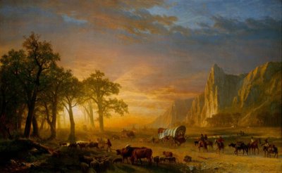 Emigranten die de vlakten oversteken door Albert Bierstadt