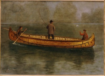 Vissen vanuit een Kano door Albert Bierstadt