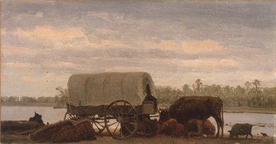 Nooning on the Platte, ca. 1859 (olieverf op papier gemonteerd op doek) door Albert Bierstadt