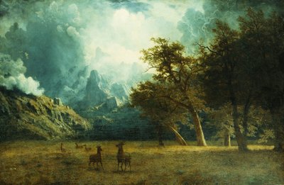 Storm op Laramie Peak door Albert Bierstadt
