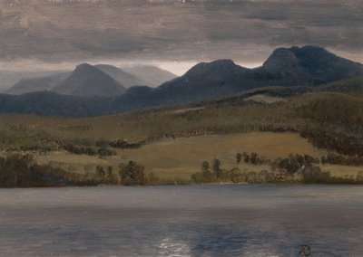 Zonsondergang aan het meer (vermoedelijk Lake Tahoe) door Albert Bierstadt