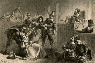 Edmund Cheesemans vrouw voor gouverneur Berkeley, 1877 door Albert Bobbett