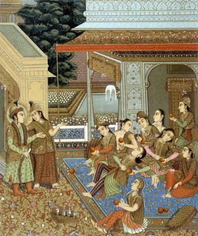 Interieur van een huis in India met veel vrouwen - in 