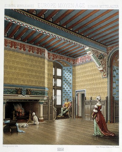 Interieur van een statige woning in de Middeleeuwen - in 