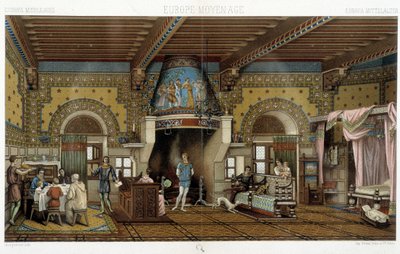 Interieur van een statig herenhuis in de Middeleeuwen - in 