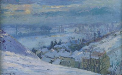 Het dorp Herblay onder sneeuw, 1895 door Albert Charles Lebourg
