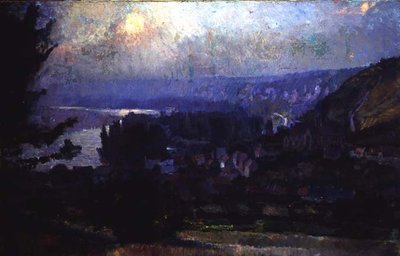 Uitzicht op Vetheuil door Albert Charles Lebourg