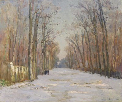 Winterscène, 1891 door Albert Charles Lebourg