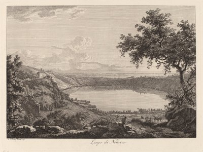 Lago di Nemi (Meer van Nemi) door Albert Christoph Dies