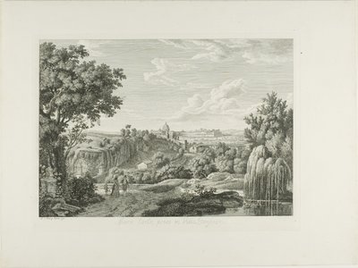 Uitzicht op de Kronkelige Muur in de Villa Borghese door Albert Christoph Dies