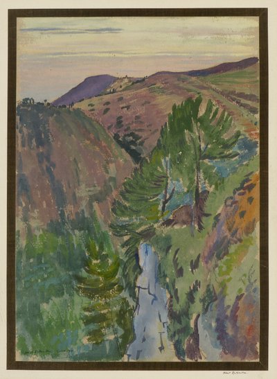 Landschap in Grasse door Albert Daniel Rutherston