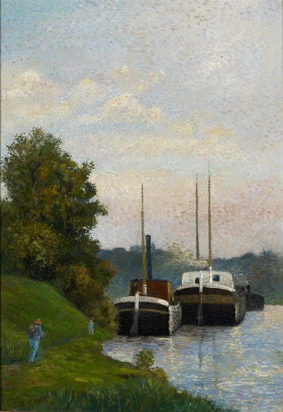 Aken op de Seine door Albert Dubois Pillet