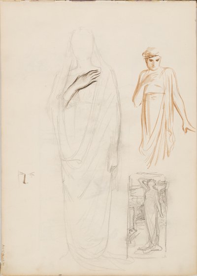 Aino Ackté als Alcestis, schets door Albert Edelfelt