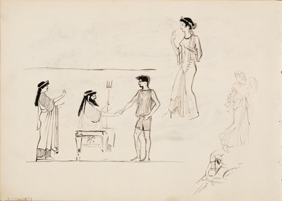 Oude mannelijke en vrouwelijke figuren door Albert Edelfelt