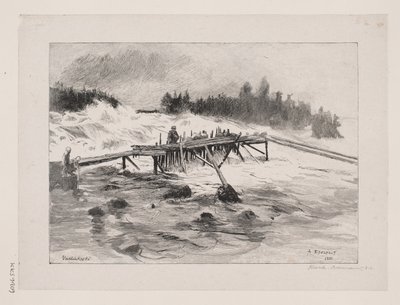 Een waterval. Vallinkoski door Albert Gustaf Aristides Edelfelt