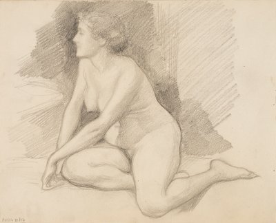 Naakt zitten door Albert Edelfelt