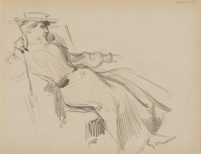 Zittende vrouw door Albert Edelfelt