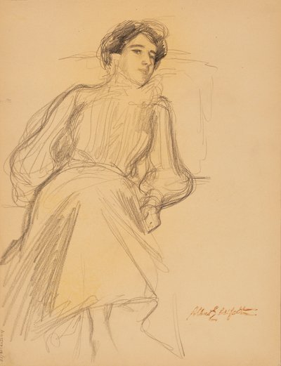 Zittende vrouw door Albert Edelfelt