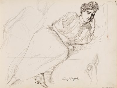 Rustende vrouw door Albert Edelfelt