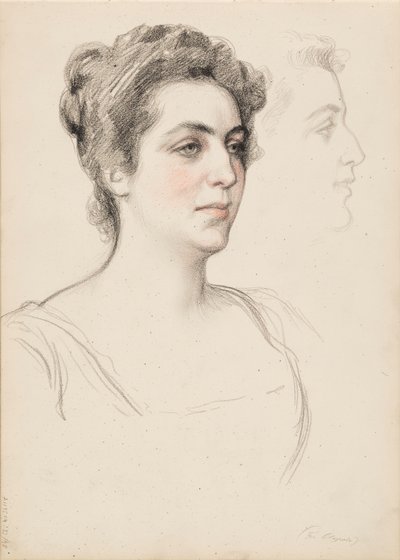 Schets voor een portret van een vrouw door Albert Edelfelt