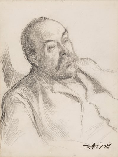 Portretschets man door Albert Edelfelt