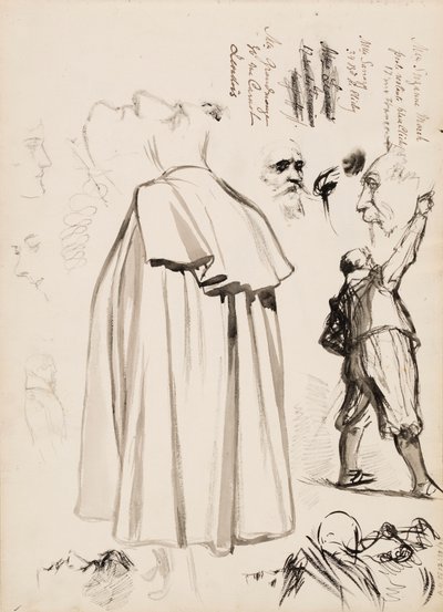Mannelijke figuren, gezichten door Albert Edelfelt