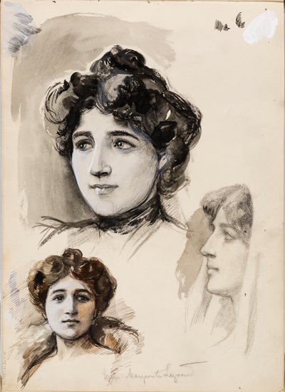 Mme Marguerite Legrand, schetsen door Albert Edelfelt