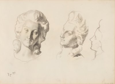 Maskers, schets / 1700 (Rokokoo), schets door Albert Edelfelt